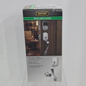 Defiant Castle Satin Nickel Entry Door Handle Interior Knob Set 1007769032